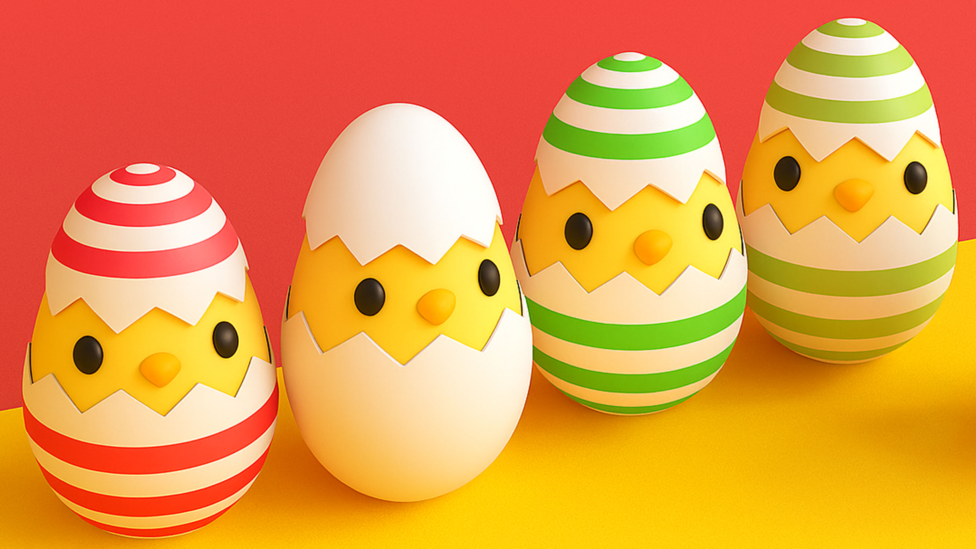 Easter Eggs Chicken Low-poly 3D model_9