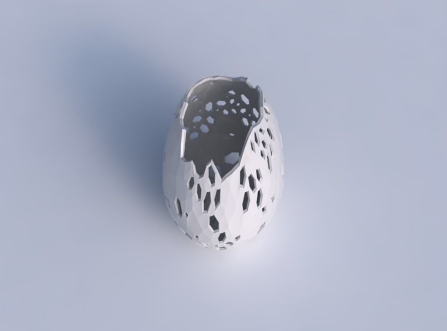 Bowl compressed with crystal skin with holes 3D print model_1