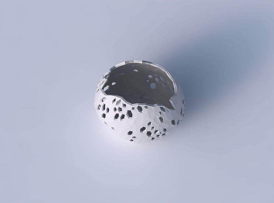 Bowl compressed with crystal skin with holes 3D print model_2