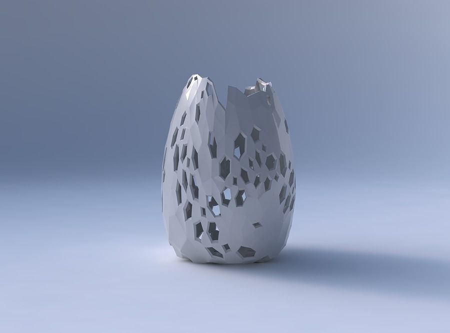 Bowl compressed with crystal skin with holes 3D print model_4