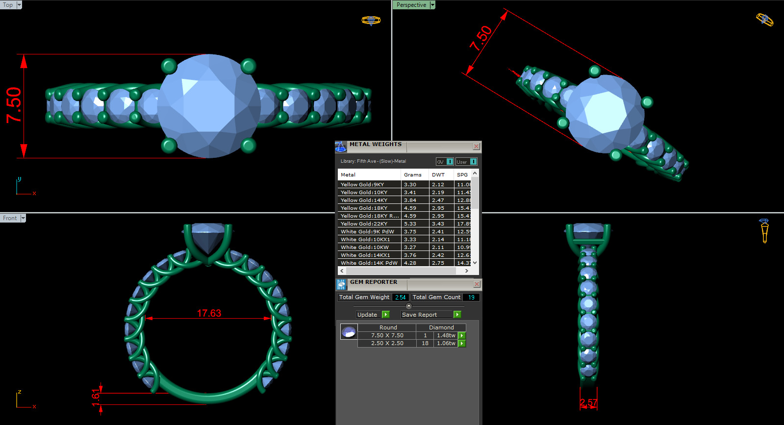 Flower Diamond Ring 3D print model_10