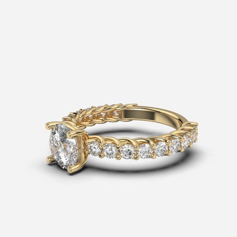 Flower Diamond Ring 3D print model_2