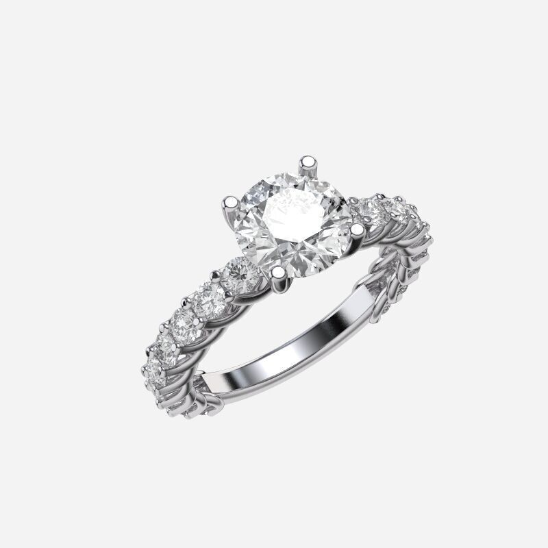 Flower Diamond Ring 3D print model_11