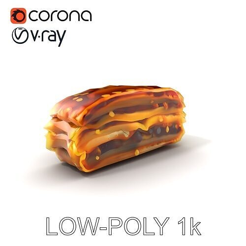 Baklava Pastry Dessert Model Pack Low-poly 3D model 5