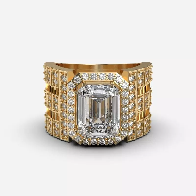 Custom Diamond Ring 3D print model_0