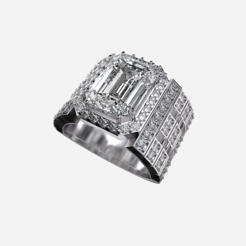 Custom Diamond Ring 3D print model_2