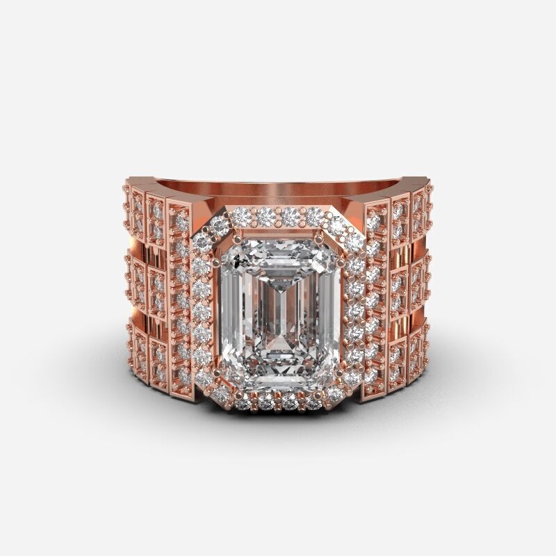 Custom Diamond Ring 3D print model_8