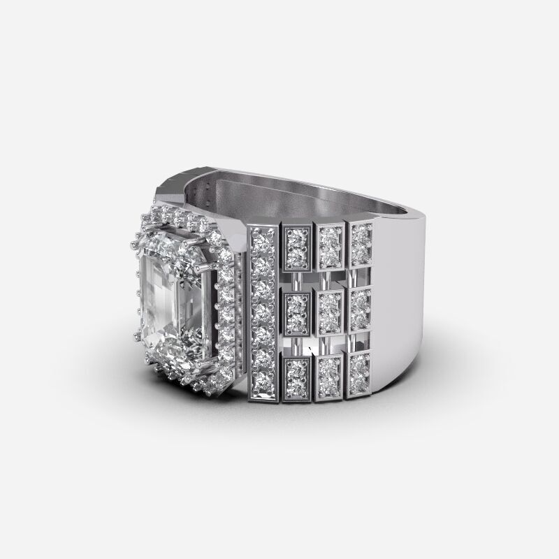 Custom Diamond Ring 3D print model_9