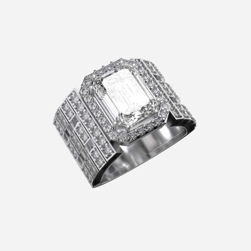 Custom Diamond Ring 3D print model_13