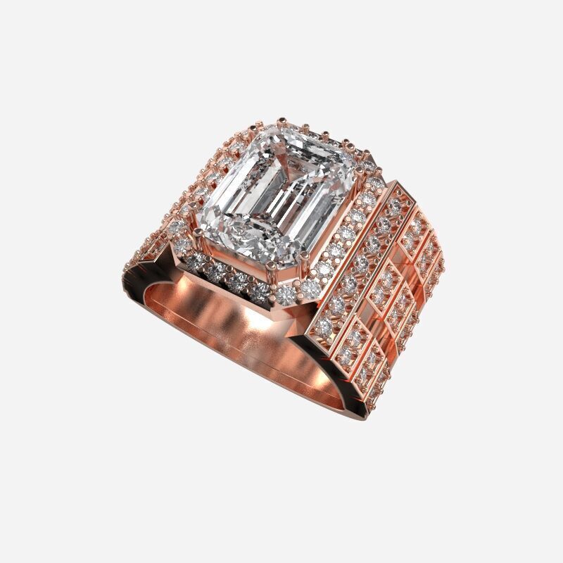 Custom Diamond Ring 3D print model_6