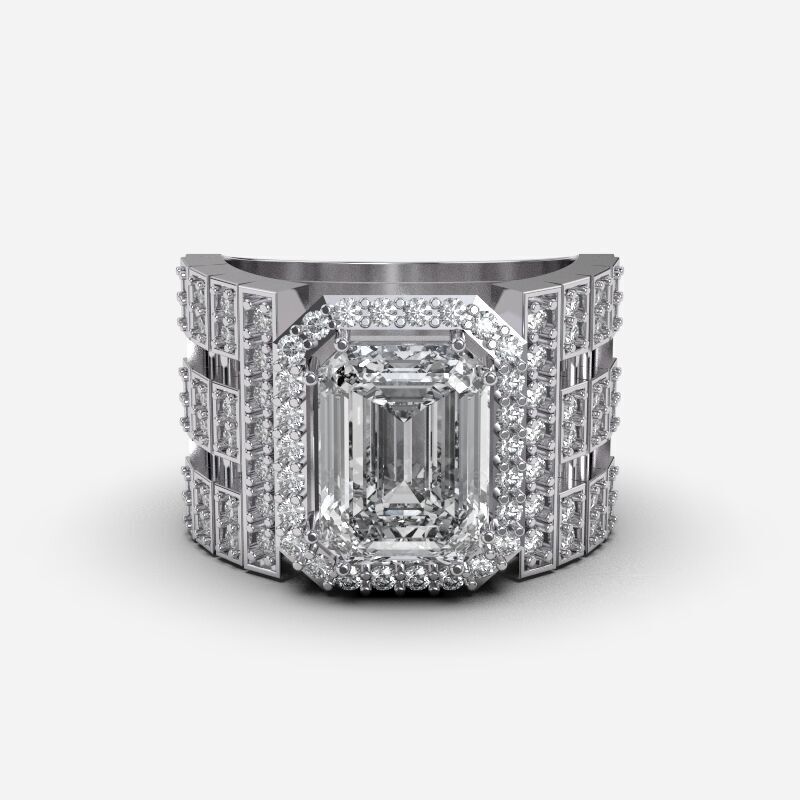 Custom Diamond Ring 3D print model_5