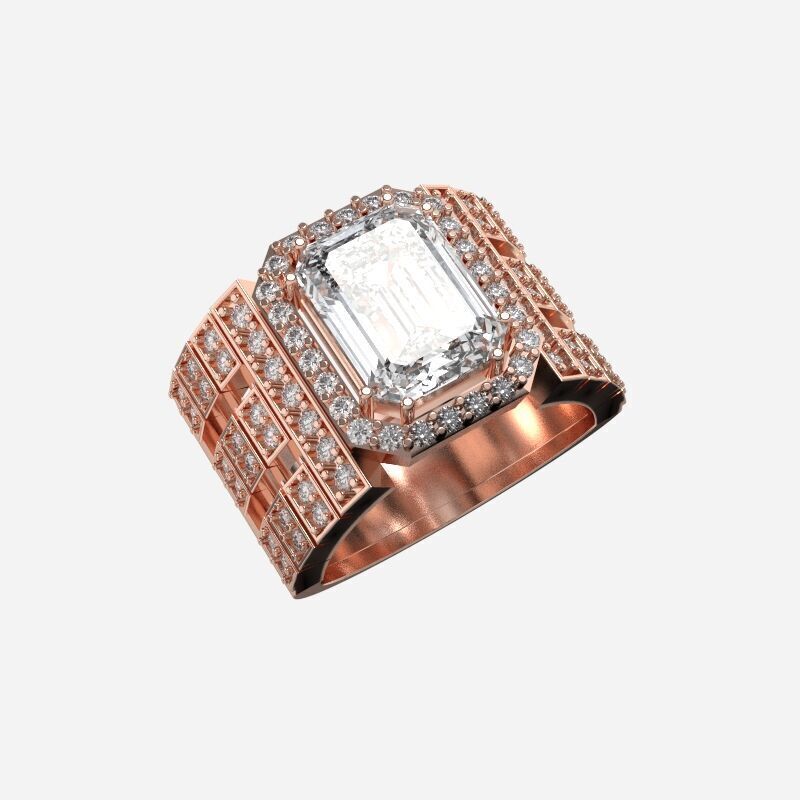 Custom Diamond Ring 3D print model_11