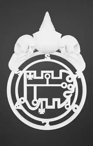 tri owl skulls Stolas Amulet 3D print model