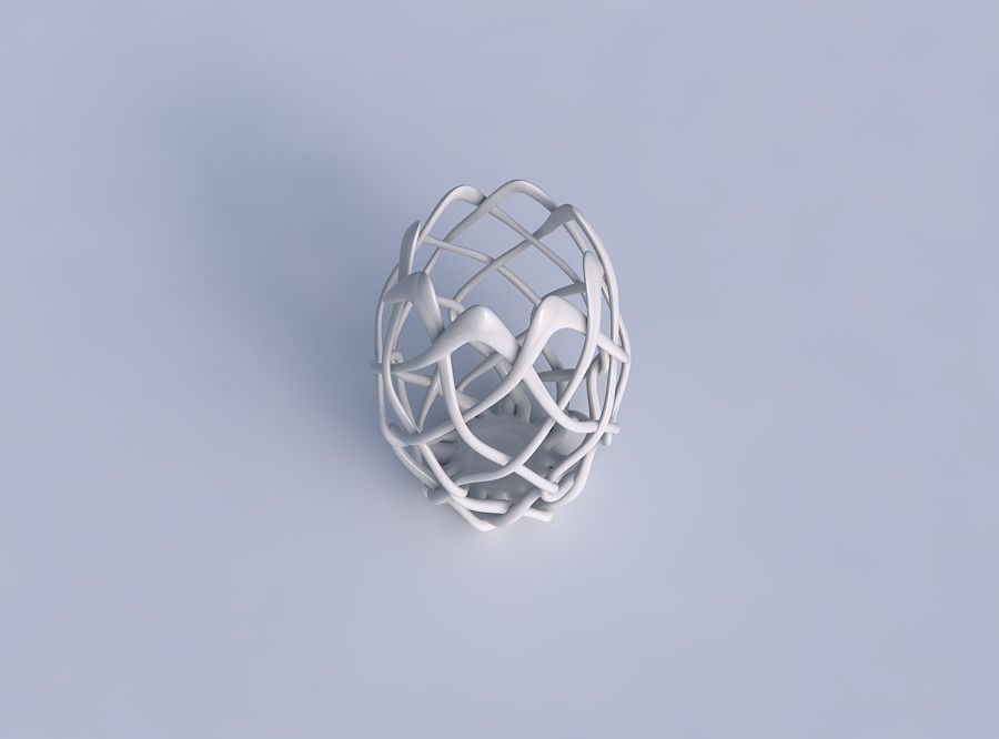 Bowl cylindrical with interlacing fine lattice long neck 3D print model_1