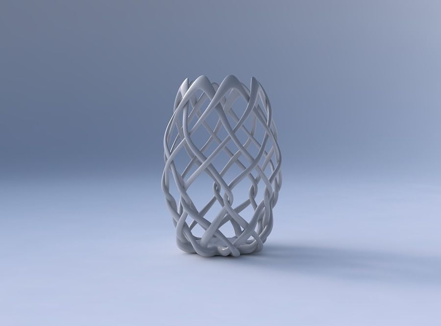 Bowl cylindrical with interlacing fine lattice long neck 3D print model_4