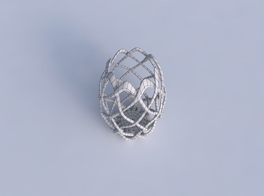 Bowl cylindrical with interlacing fine lattice long neck 3D print model_6