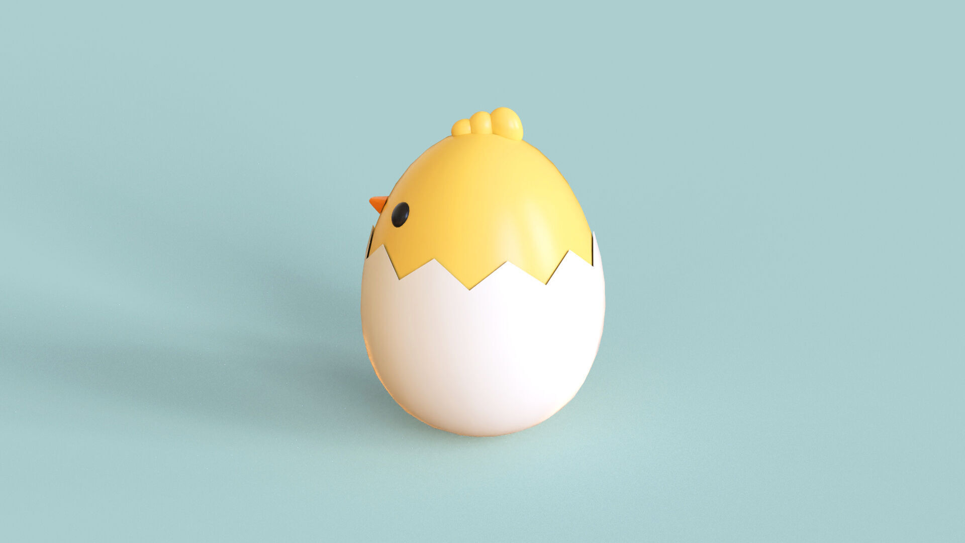 Easter Eggs Chicken 01 Low-poly 3D model_2