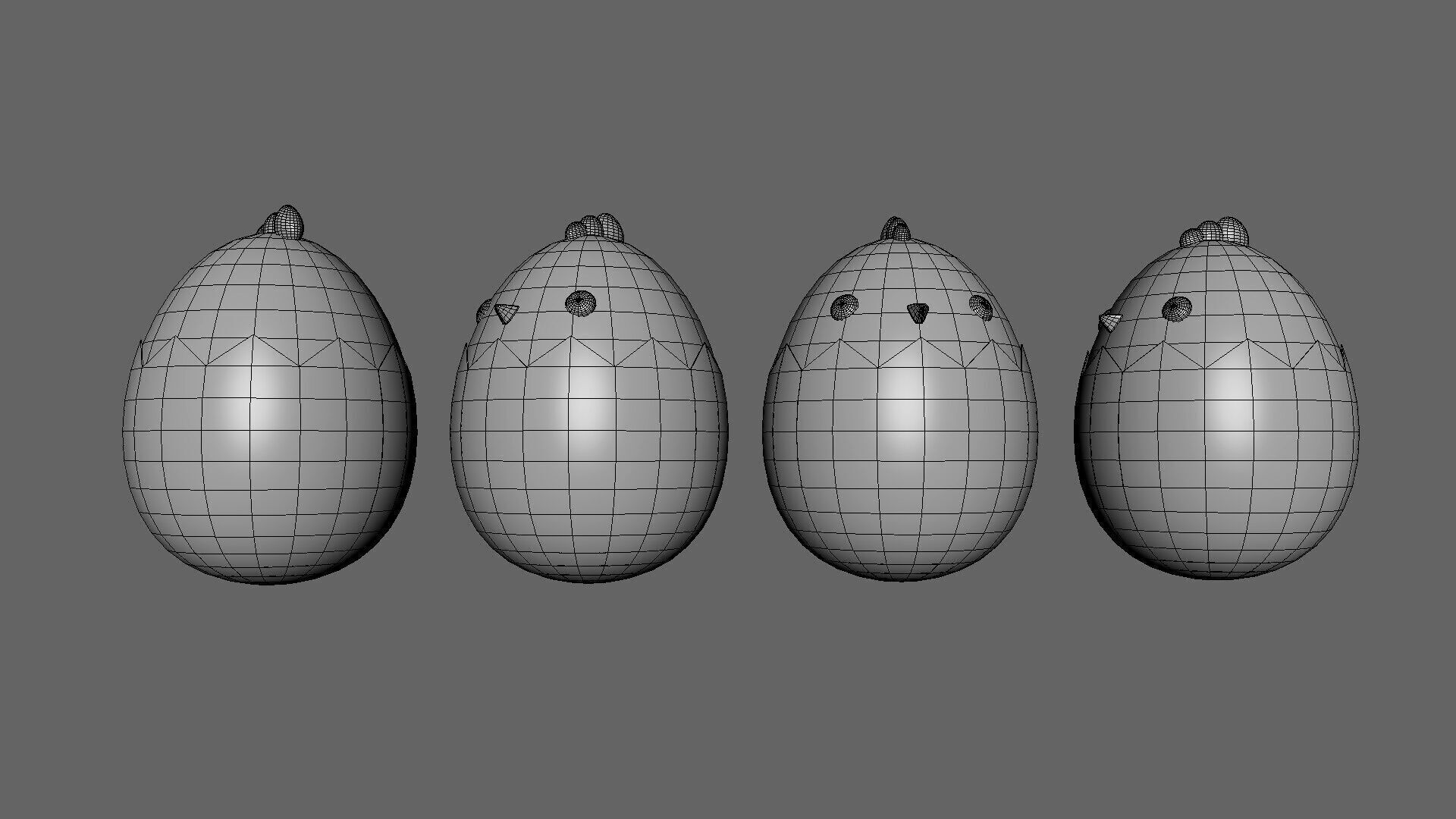 Easter Eggs Chicken 01 Low-poly 3D model_5