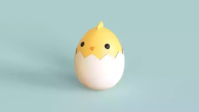 Easter Eggs Chicken 01 Low-poly 3D model