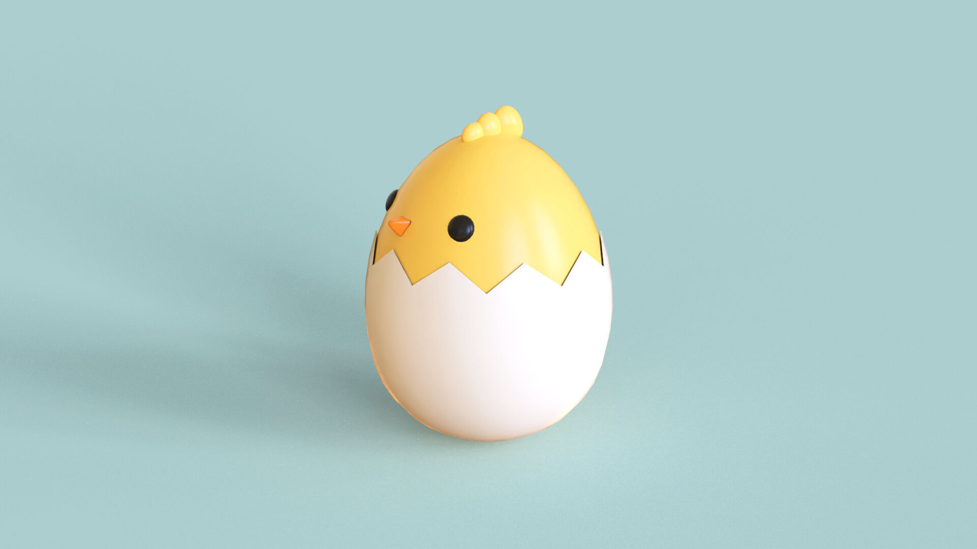 Easter Eggs Chicken 01 Low-poly 3D model_1