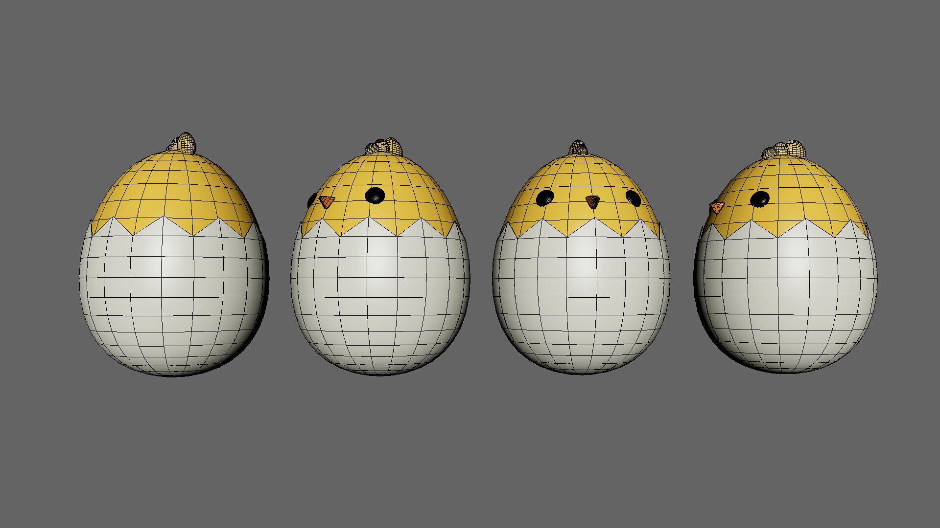Easter Eggs Chicken 01 Low-poly 3D model_6