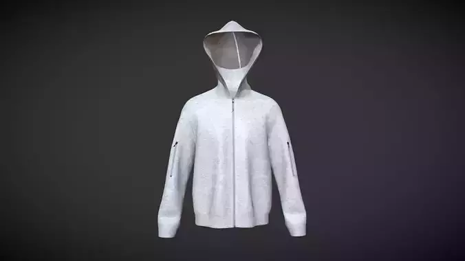 Men Hoodie-Grey Melange In Low Poly