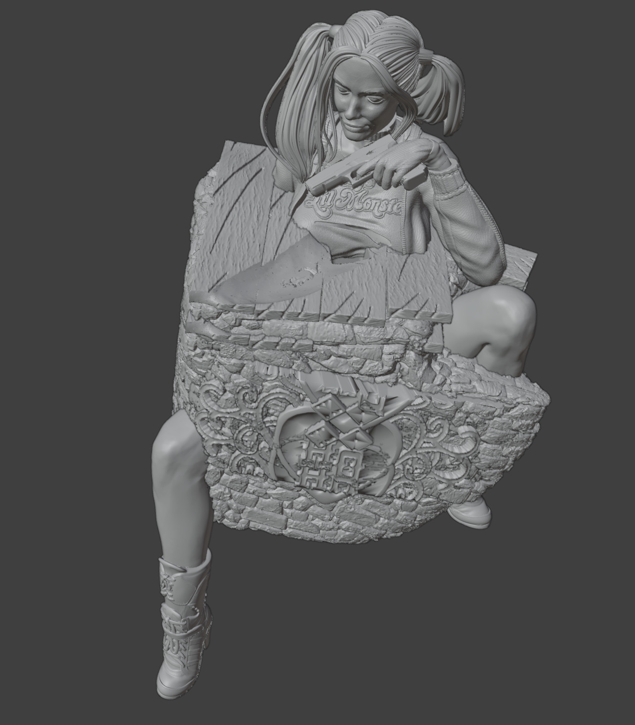 Harley Quin 3D STL Model for printing 3D print model_1