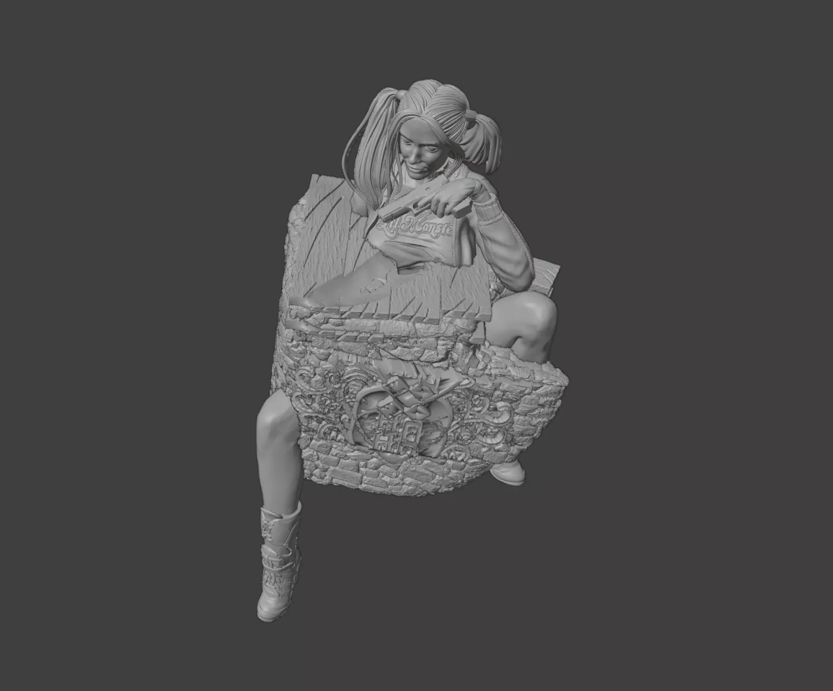 Harley Quin 3D STL Model for printing 3D print model_0