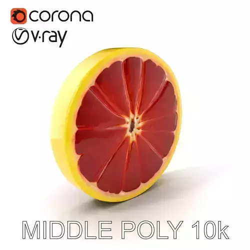 Grapefruit Slice Model with Detailed Veins model pack Low-poly 3D model