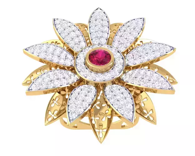 Printable 3D jewelry model of Lady diamond ring