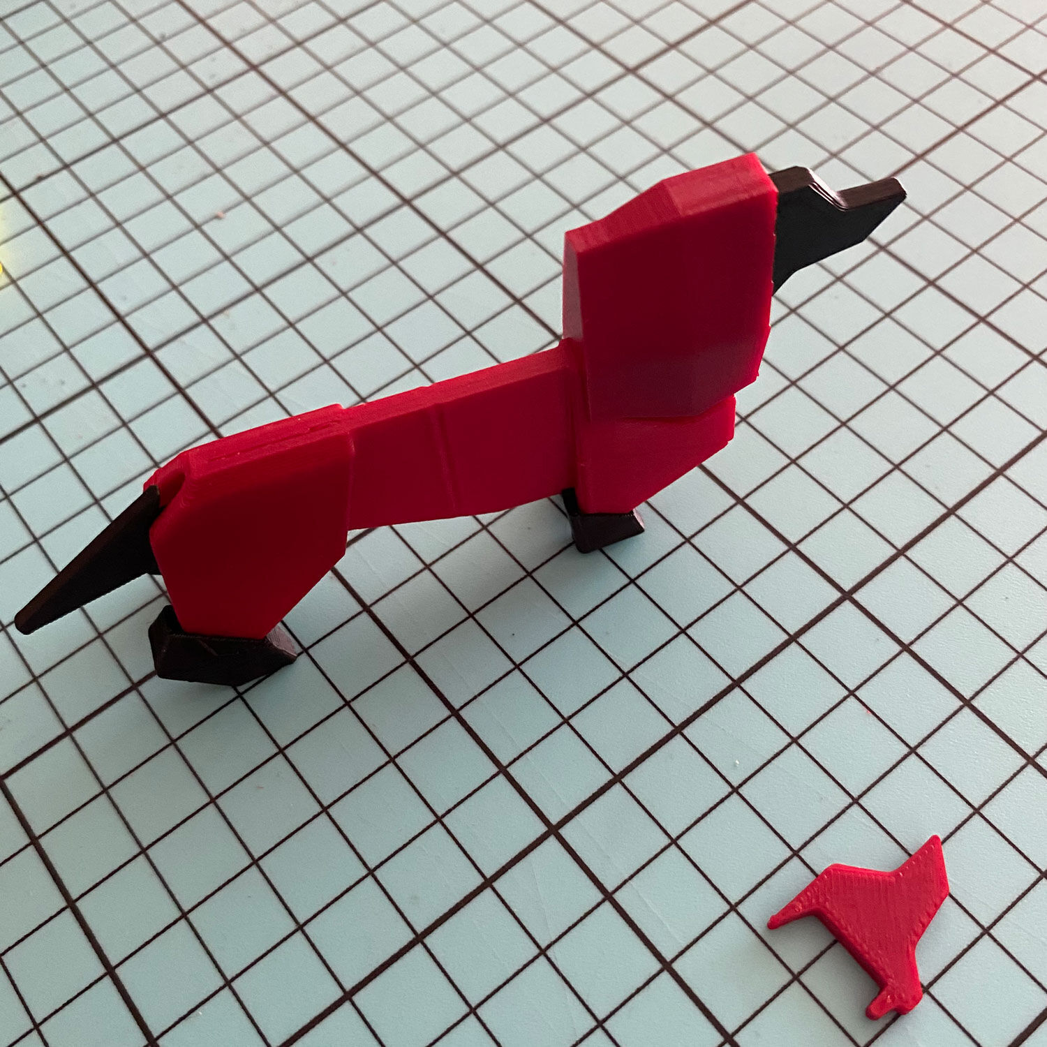 Origami  style and buildable  Dachshund Dog for print 3D model_7