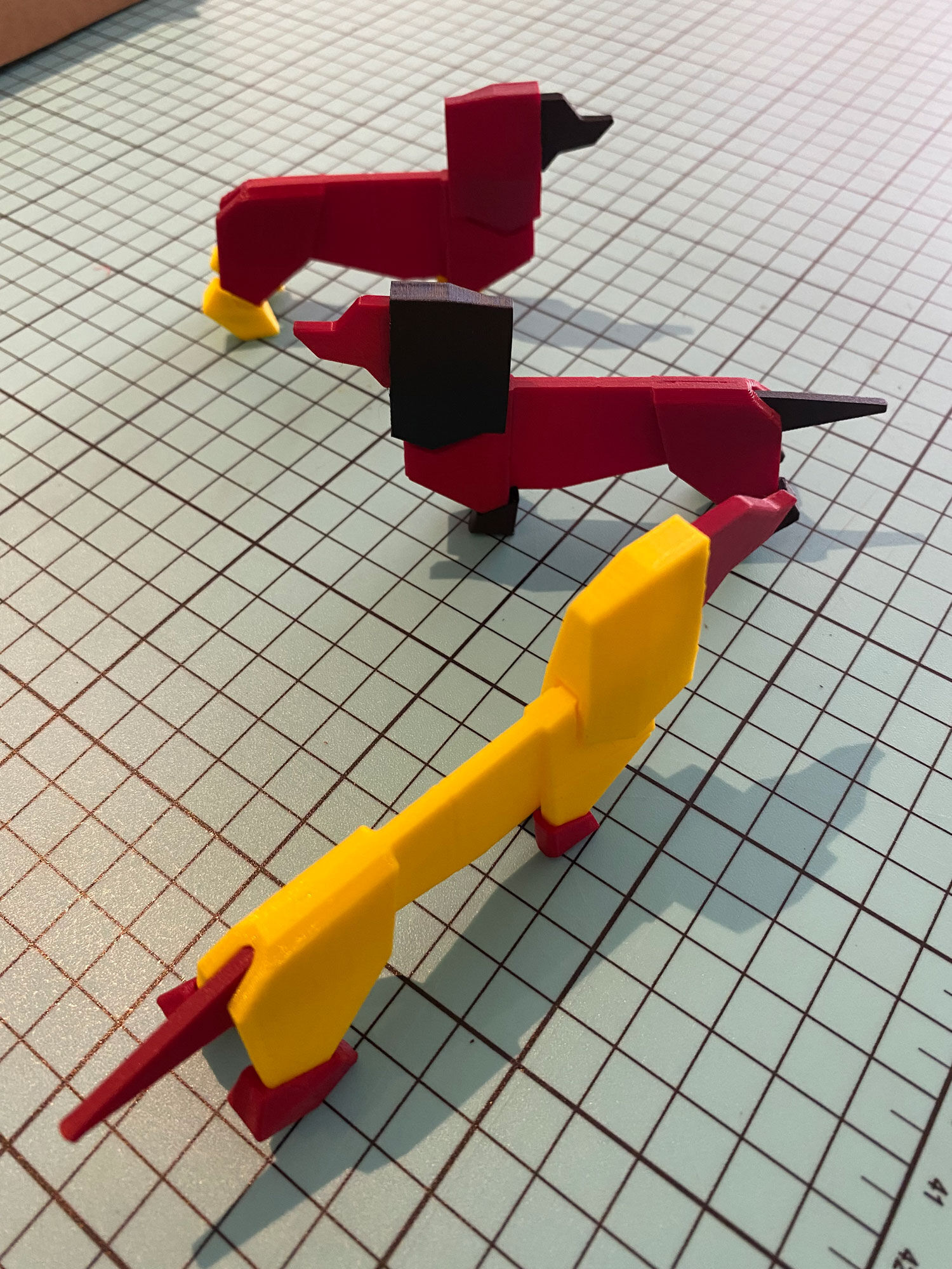 Origami  style and buildable  Dachshund Dog for print 3D model_6