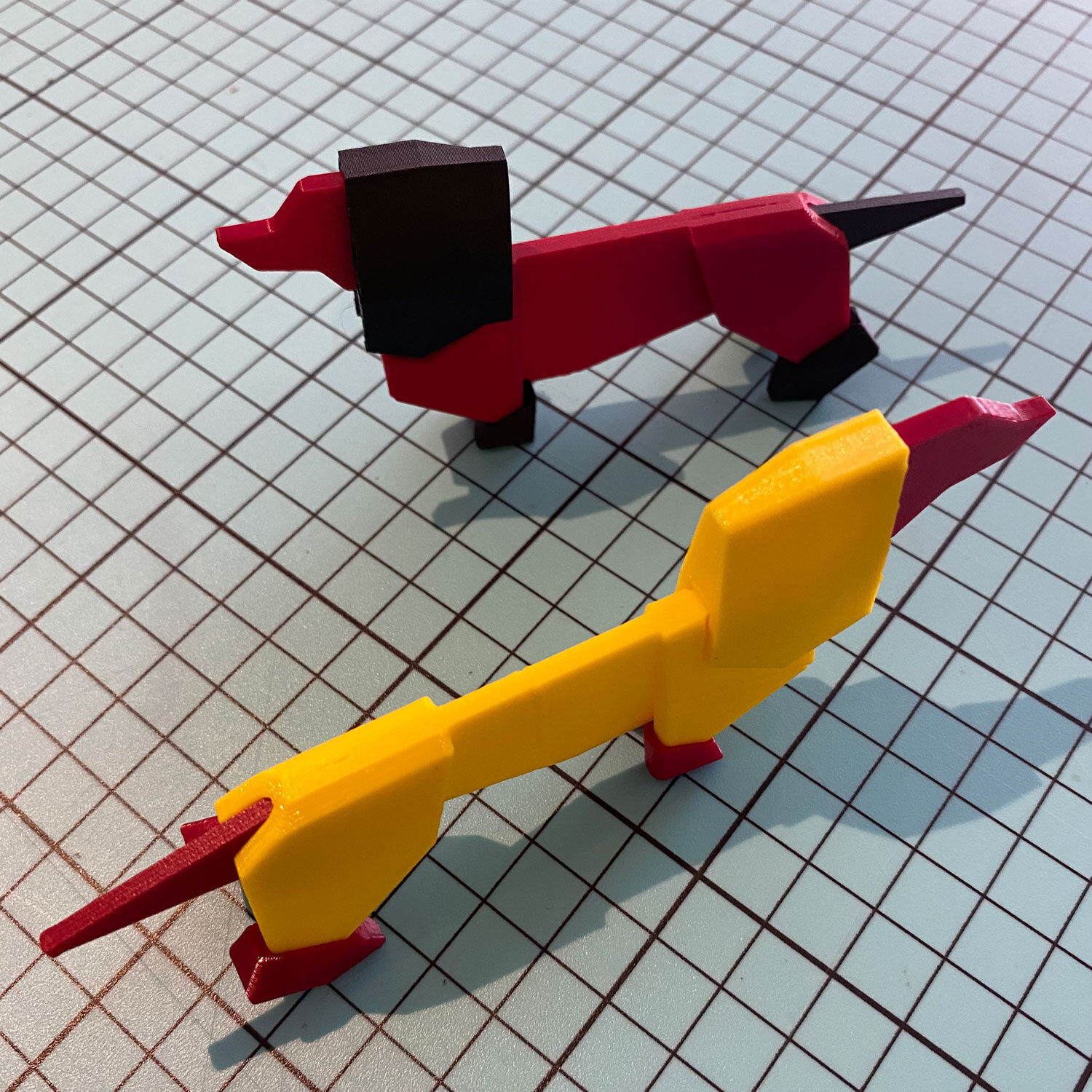 Origami  style and buildable  Dachshund Dog for print 3D model_3