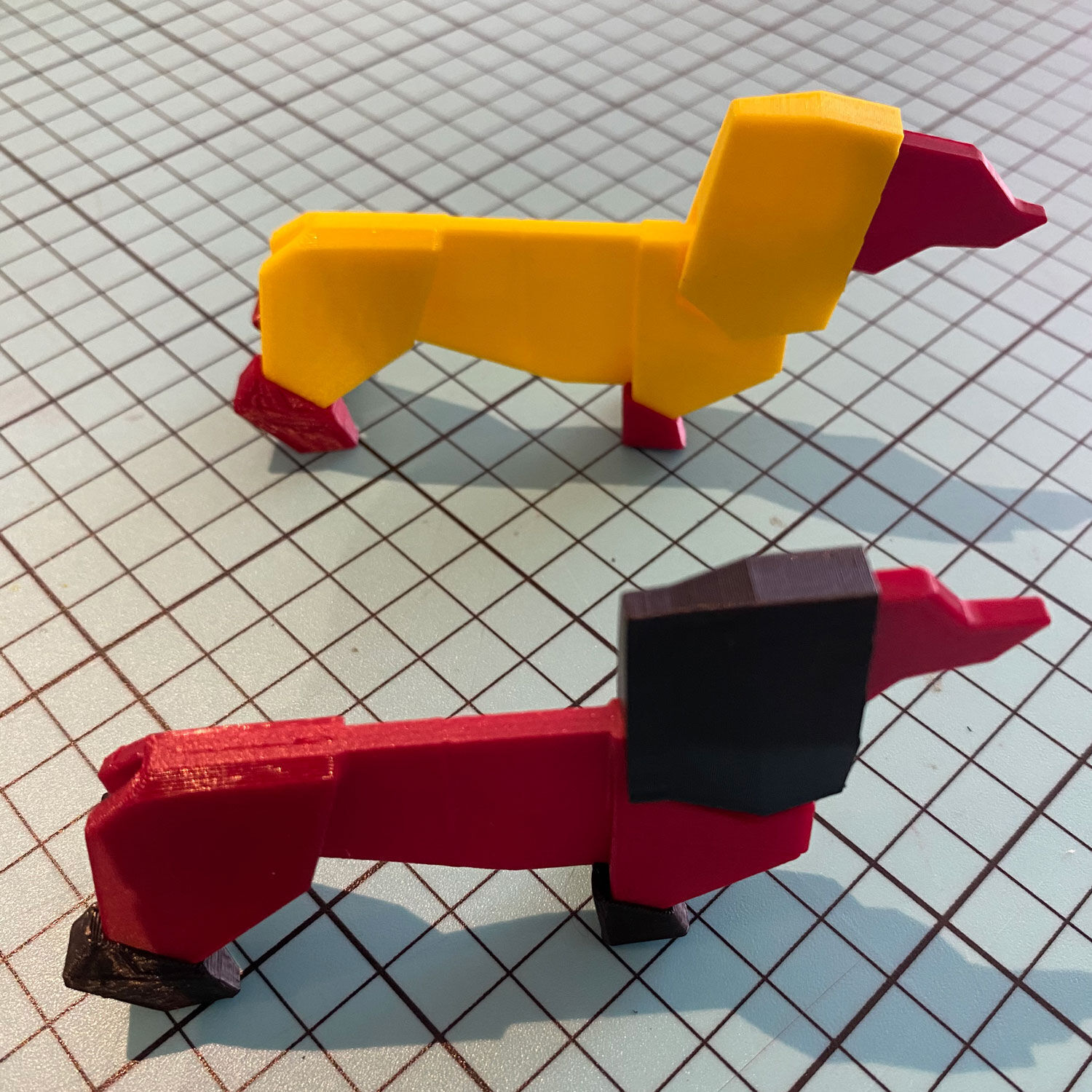 Origami  style and buildable  Dachshund Dog for print 3D model_4