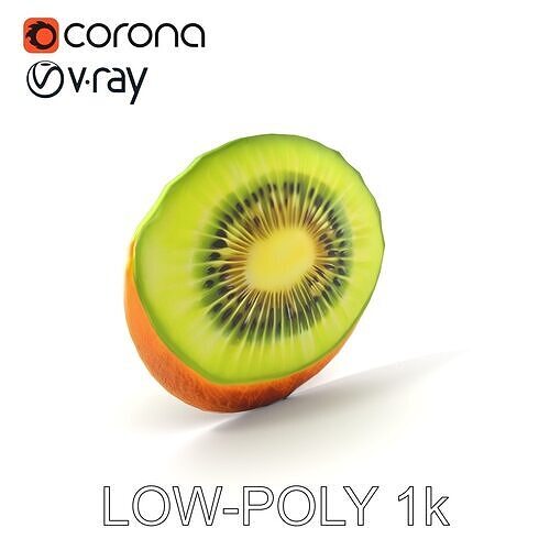 Kiwi Fruit Slice Realistic Model Pack Low-poly 3D model 5