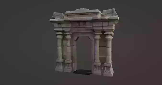 Ancient Temple Gate 3D Model  
