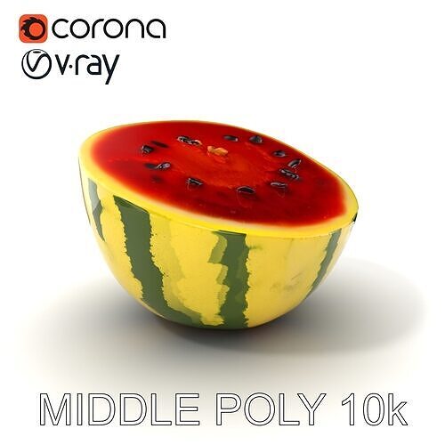 Watermelon Slice HighDetail D Model Pack Low-poly 3D model
