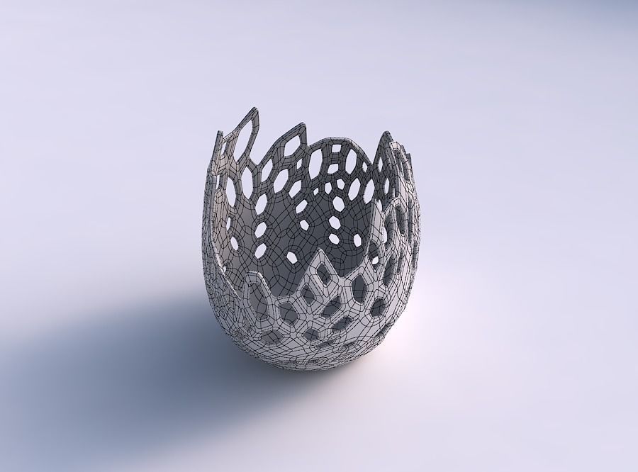 Bowl compressed 3 with smooth crystal skin with holes 3D print model_5