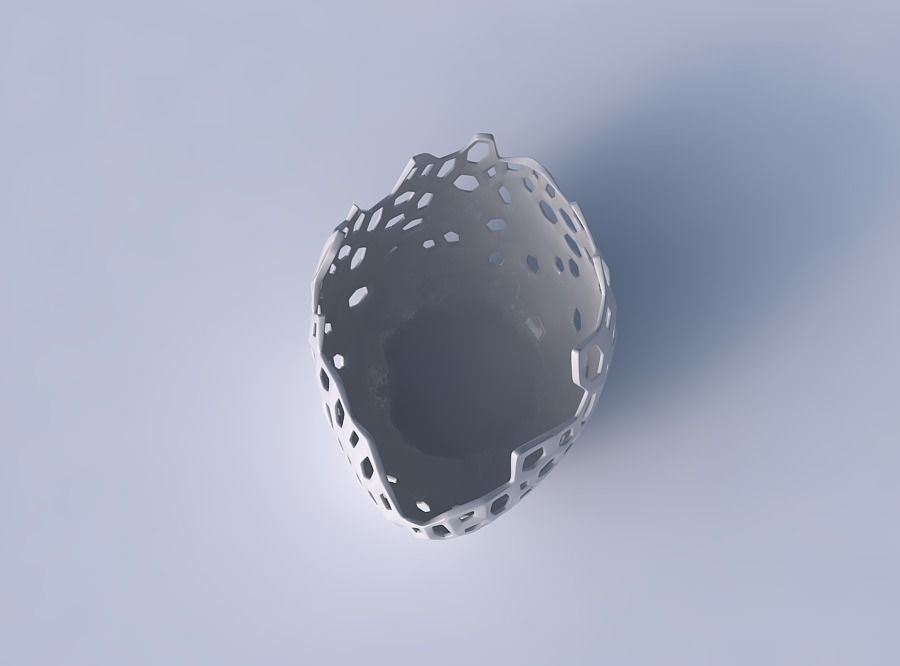 Bowl compressed 3 with smooth crystal skin with holes 3D print model_2