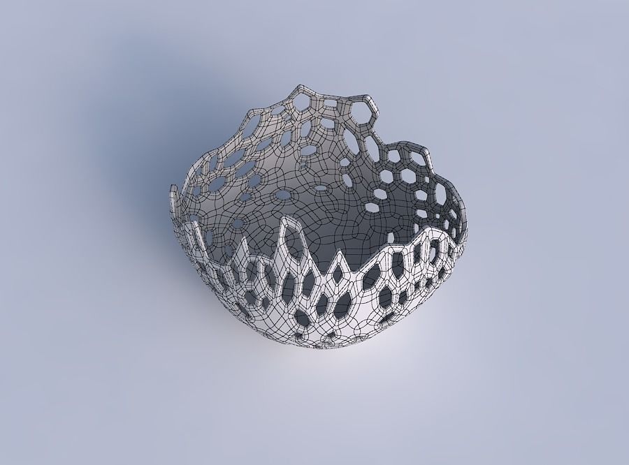 Bowl compressed 3 with smooth crystal skin with holes 3D print model_6