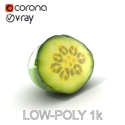 Cucumber Slice Detailed D Model Pack Low-poly 3D model 5