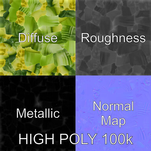 Cucumber Slice Detailed D Model Pack Low-poly 3D model 3