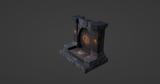 Ancient Ritual Altar with Glowing Runes   3D model