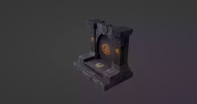 Ancient Ritual Altar with Glowing Runes  
