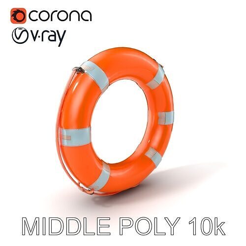 Realistic Lifebuoy with Reflective Stripes Model Pack Low-poly 3D model