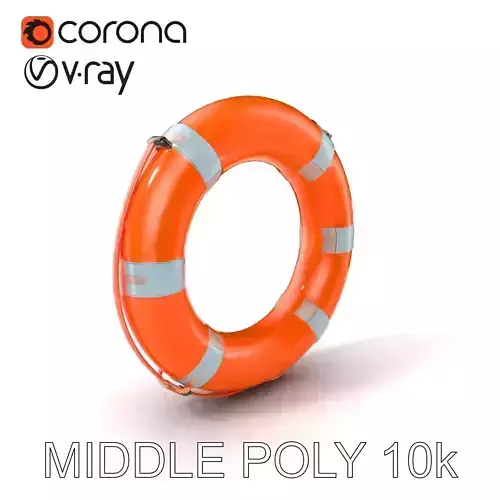 Realistic Lifebuoy with Reflective Stripes Model Pack