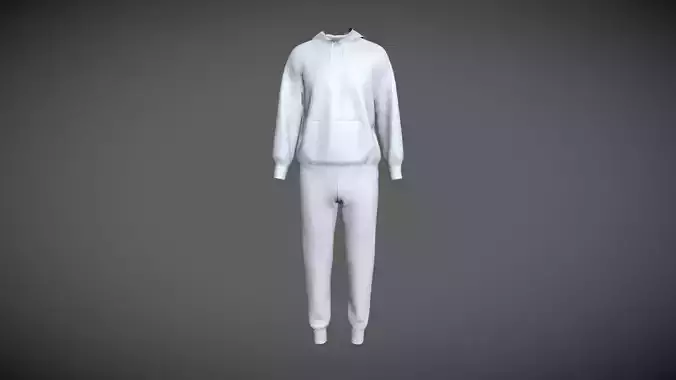 Mens Hoodie And Jogger-Gray In Low Poly