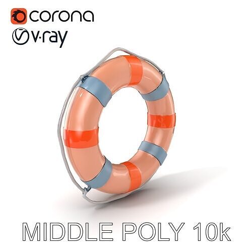 Lifebuoy with Automatic Flame Lights Model Pack Low-poly 3D model