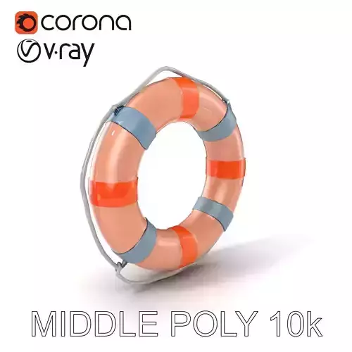 Lifebuoy with Automatic Flame Lights Model Pack Low-poly 3D model