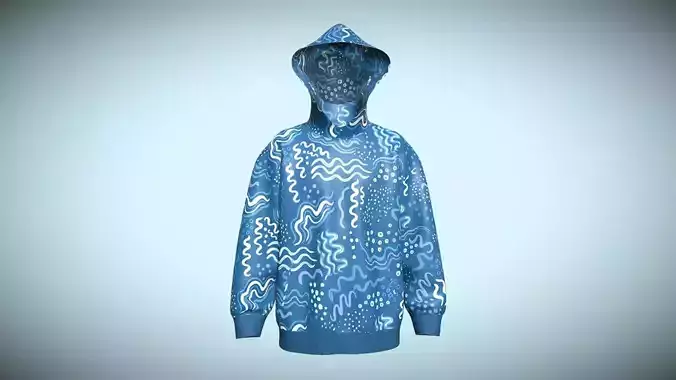 Mens Hoodie Without Cord-Shoreline In Low Poly